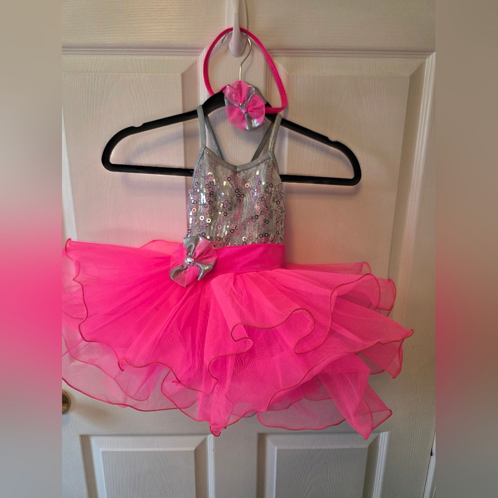 Revolution Dancewear Hot Pink Silver Dance Costume Set SC
